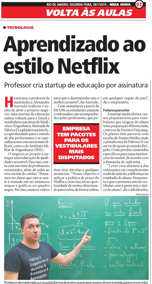 ESTILO NETFLIX DE SER: REPORTAGEM NO JORNAL MEIA-HORA